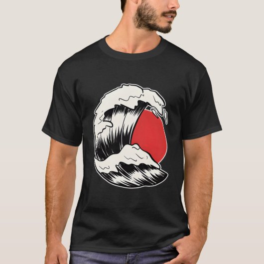 Japan Flag Wave Japanse kunstenaar T-shirt (Voorkant)
