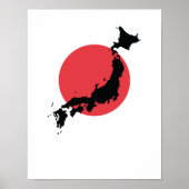 Japan Flagge Kartenumriss Poster (Voorkant)