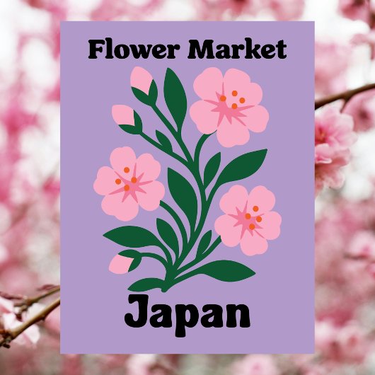 Japan Flower Market Pink Cherry Blossom Briefkaart