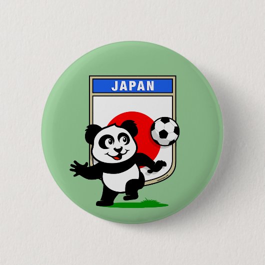 Japan Football Panda Ronde Button 5,7 Cm (Voorkant)
