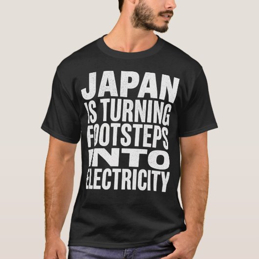 Japan Footsteps Into Electricity Science Fact T-Sh T-shirt (Voorkant)