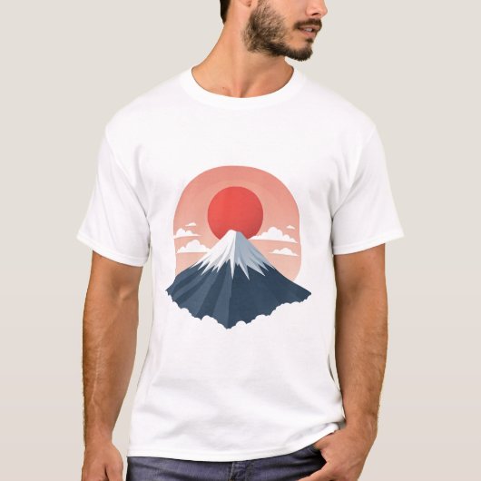 Japan Fuji Berg Minimalistisch ontwerp T-shirt (Voorkant)