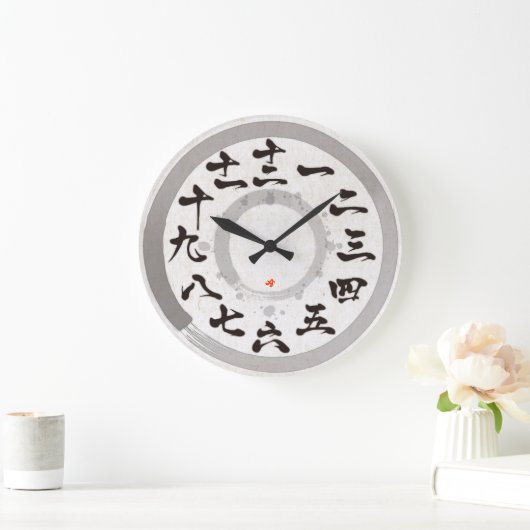 Japan geborsteld kanji met ronde [witte gezicht] v grote klok (Huis)