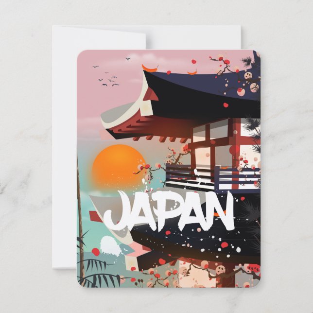 Japan Gebouw ondergaande zon poster (Voorkant)