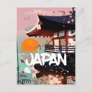 Japan Gebouw ondergaande zon poster Briefkaart
