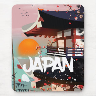 Japan Gebouw ondergaande zon poster Muismat