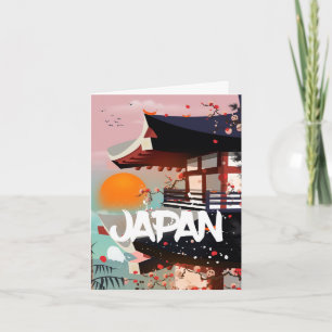 Japan Gebouw ondergaande zon poster Notitiekaartje
