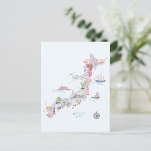 Japan Geïllustreerde kaart (Staand voorkant)
