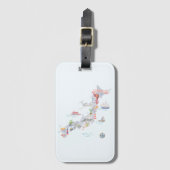 Japan Geïllustreerde kaart Bagagelabel (Voorkant (verticaal))