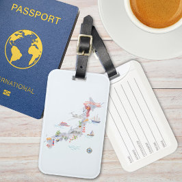 Japan Geïllustreerde kaart Bagagelabel