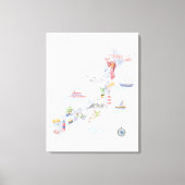 Japan Geïllustreerde kaart Canvas Afdruk (Voorkant)