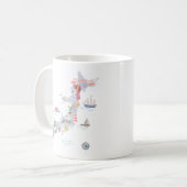 Japan geïllustreerde kaart Japanse cultuur Koffiemok (Voorkant links)