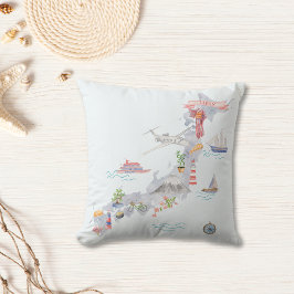 Japan Geïllustreerde kaart Kussen