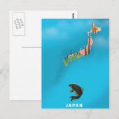 Japan geïllustreerde kaart reisposter print. (Voorkant / Achterkant)