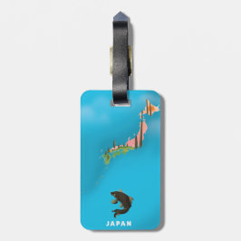 Japan geïllustreerde kaart reisposter print. bagagelabel