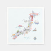 Japan Geïllustreerde kaart Servet (Voorkant)