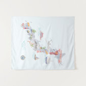 Japan Geïllustreerde kaart Wandkleed (Voorkant (horizontaal))