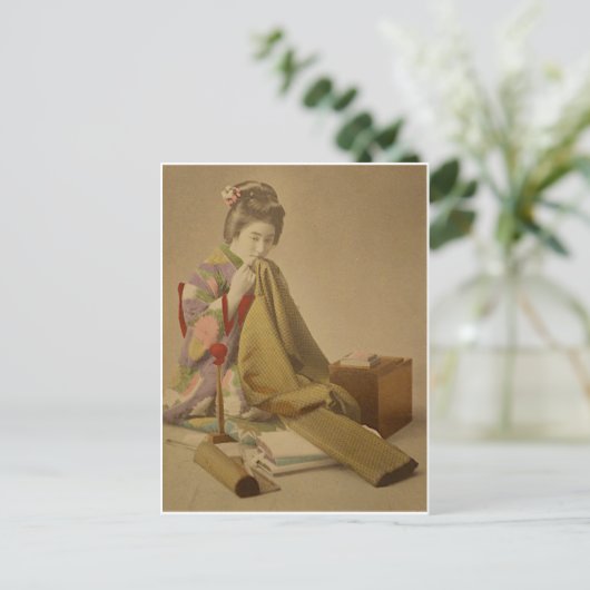 JAPAN Geisha Girl in Kimono ca1920  antiek Briefkaart (Staand voorkant)