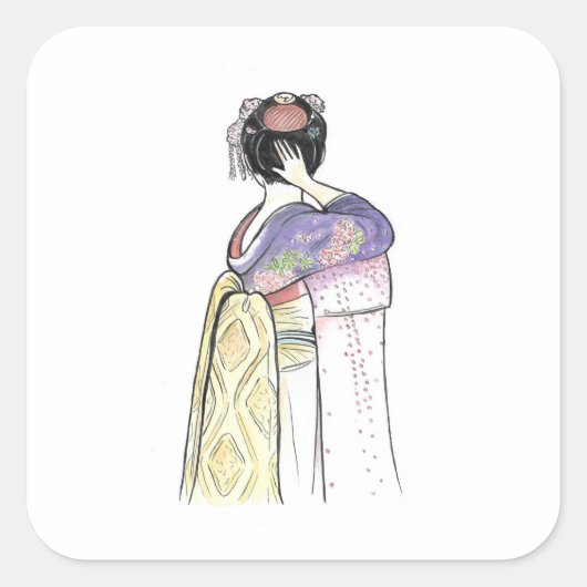Japan Geisha Stickers Kunst (Voorkant)
