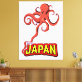 Japan Giant Squid cartoon Canvas Afdruk (Insitu (Woonkamer))
