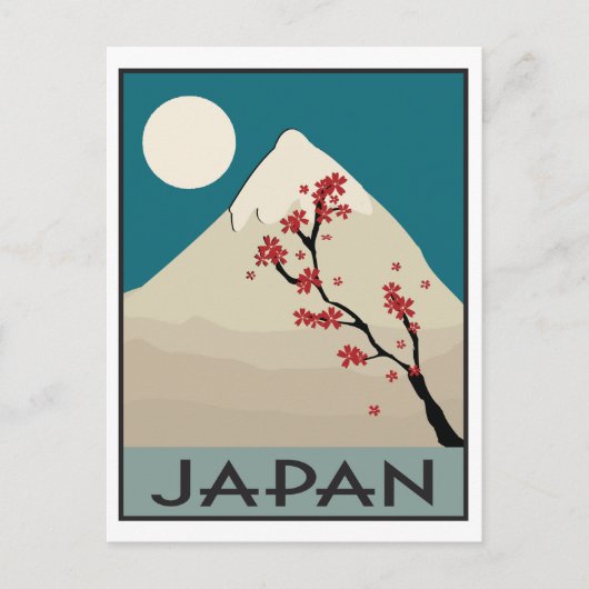 Japan Graphic Mountain and Maple Tree Briefkaart (Voorkant)