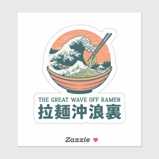 Japan Great Ramen Wave Ukiyoe Sticker (Vel)