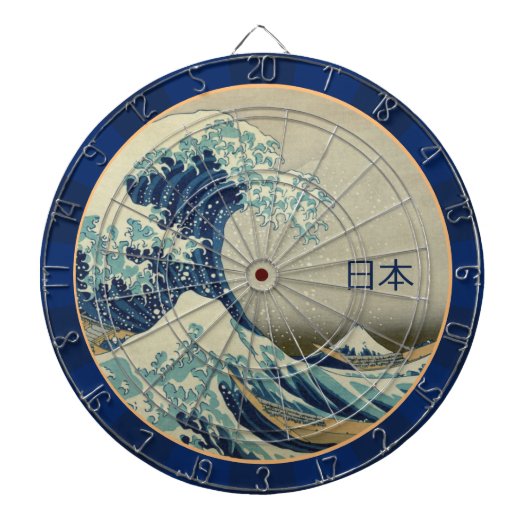  Japan, Great Wave of Kanagawa Art 日 本 Dartbord (Voorkant)