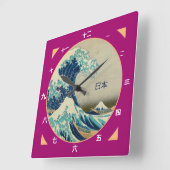  Japan, Great Wave off Kanagawa kanji klok (Hoek)