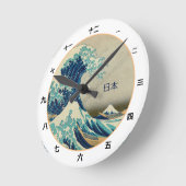  Japan, Great Wave off Kanagawa kanji klok (Hoek)