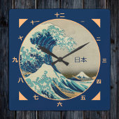 Japan, Great Wave off Kanagawa kanji klok