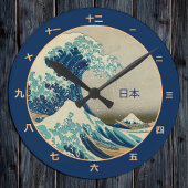  Japan, Great Wave off Kanagawa kanji klok