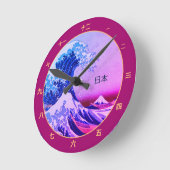  Japan, Great Wave off Kanagawa kanji klok (Hoek)