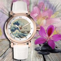  Japan, Great Wave off Kanagawa kanji watch