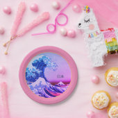  Japan, Great Wave off Kanagawa/Party roze Papieren Bordje (Feest)