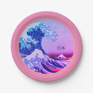  Japan, Great Wave off Kanagawa/Party roze Papieren Bordje