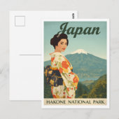 Japan Hakone Fuji Kimono Retro Briefkaart (Voorkant / Achterkant)