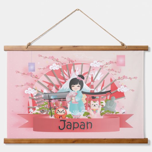 Japan Hanging Tapestry Hangend Wandkleed (Voorkant)