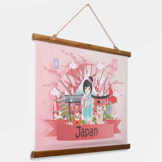 Japan Hanging Tapestry Hangend Wandkleed (Gebogen)