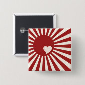 Japan Heart Vierkante Button 5,1 Cm (Voorkant /achterkant)