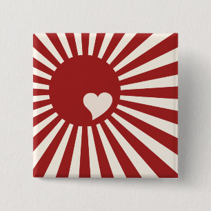 Japan Heart Vierkante Button 5,1 Cm