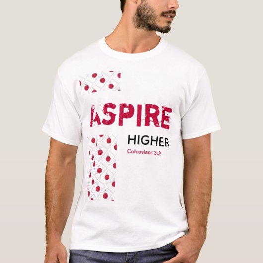 Japan Hinomaru ASPIRE HOGER Christelijke scripts T-shirt (Voorkant)