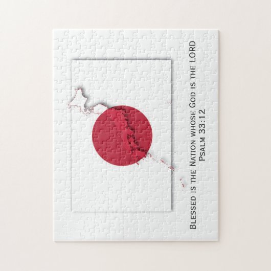 JAPAN | Hinomaru | Gezegende natie | JAPANESE VLAG Legpuzzel (Verticaal)