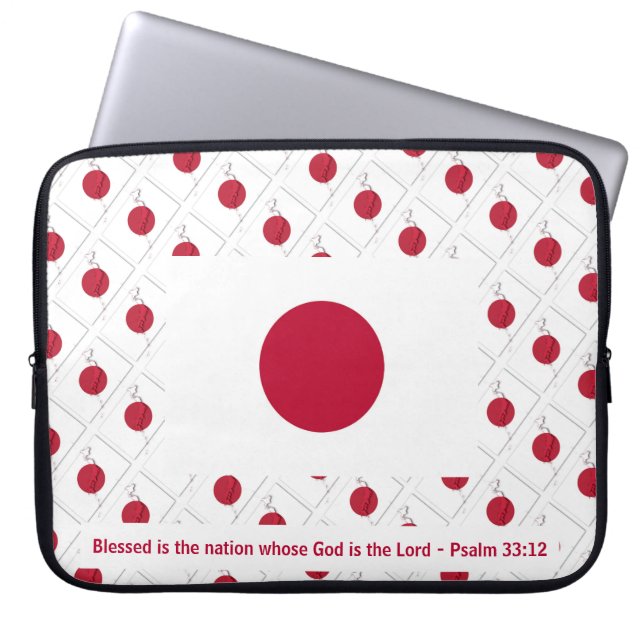 JAPAN HINOMARU Nation Psalm 33:12-laptop Laptop Sleeve (Voorkant)