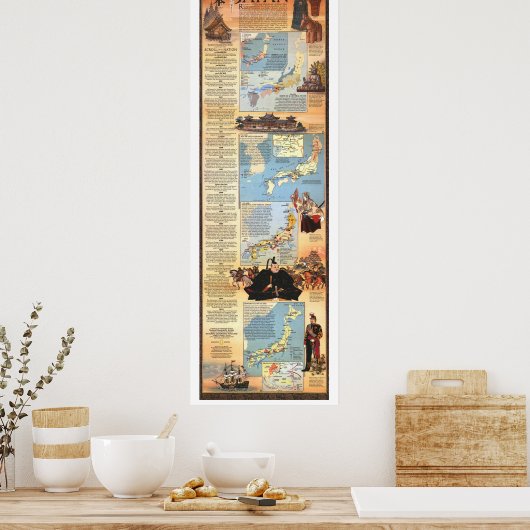 " Japan: Historische MAP 1984 ... Poster (Keuken)