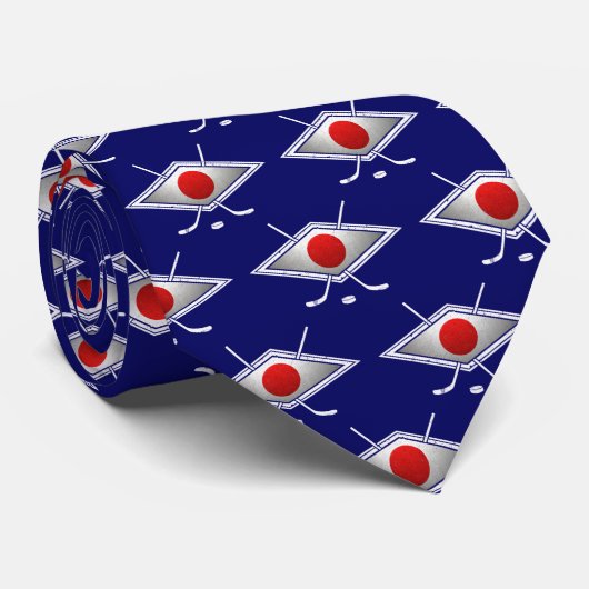 Japan Hockey Flag Logo Stropdas (Opgerold)