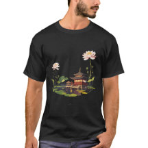 Japan Huis landschap en water reflectie