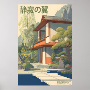 Japan Huis Poster Meer Tuin, Stenen Pad