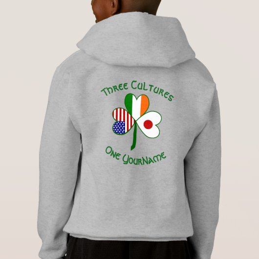 Japan Ierland USA Shamrock Vlag gepersonaliseerd (Achterkant)