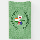 Japan Ierland USA Shamrock Vlag gepersonaliseerd Spandoek (Verticaal)