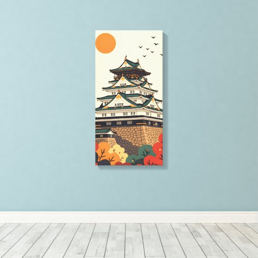Japan Iga Ueno Castle Canvas Afdruk (Insitu (Houten vloer))
